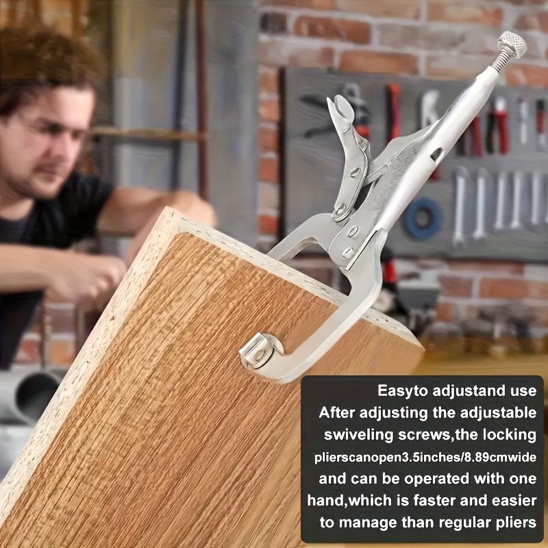 1pc 6in Locking C-shaped Clamp, Locking Pliers Adjustable Welding Clamp, Heavy-duty Pliers, C-shaped Square Mouth Clamp Woodworking Clamp, Manual Clamp Fixed Pipe Clamp, Suitable for Shops, Homes, Farms And Cars