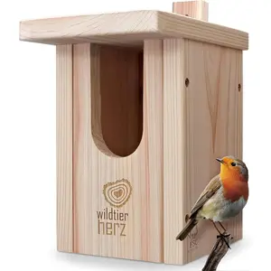 Wildlife Heart I Bird Nestheline Deals Made of Solid Wood - Screwed, Nesting Boxes for Birds, Nesting Box red throats, Bird House Incubator for Birds, birded Box Weatherproof