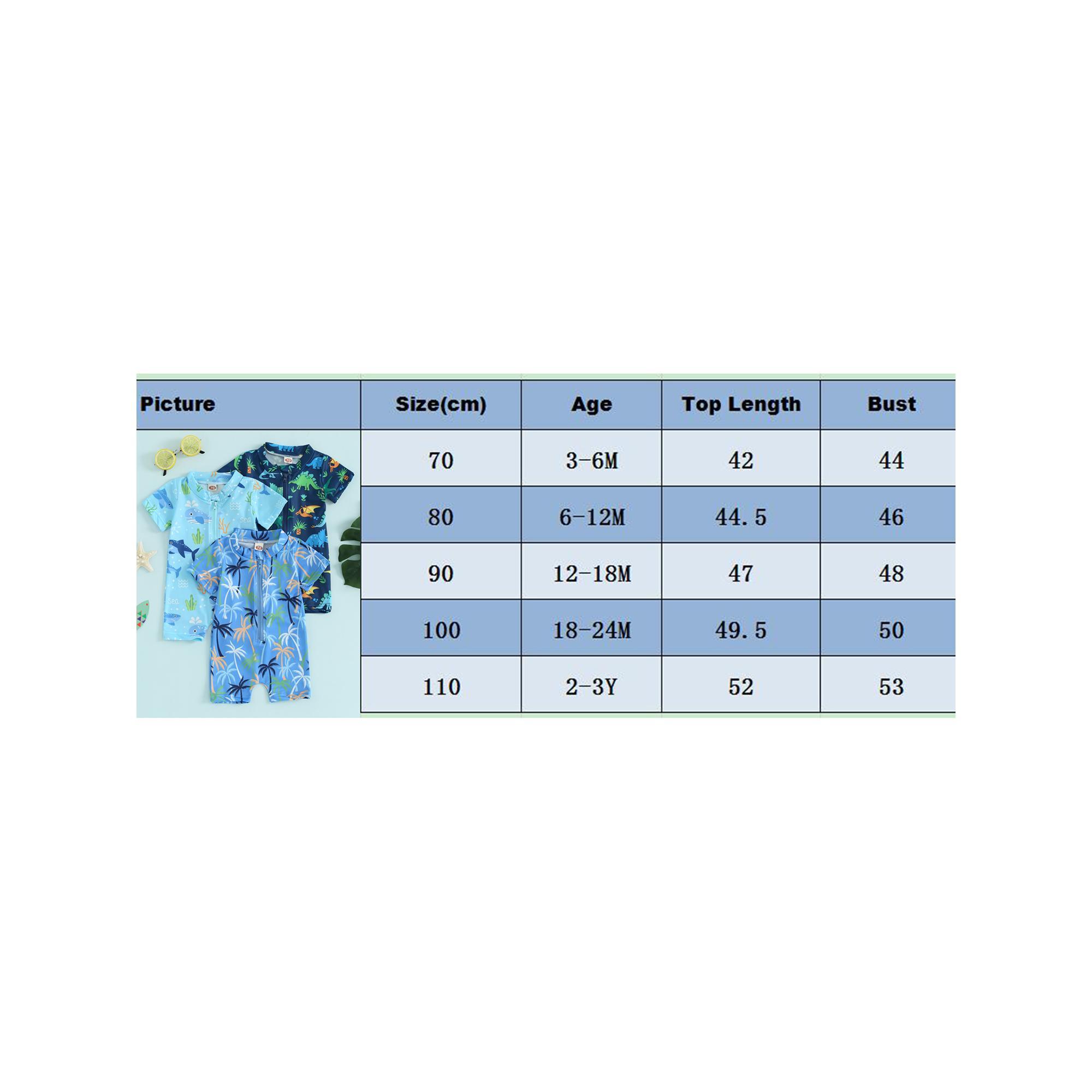 Toddler Baby Boy Shark Print Bathing Suit Half Zip Up  Romper Short Sleeve Summer Rashguard Swimsuit