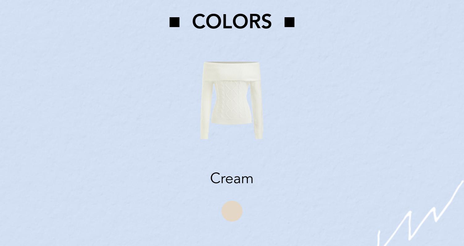 Cider Cable Knit Off-shoulder Long Sleeve Top