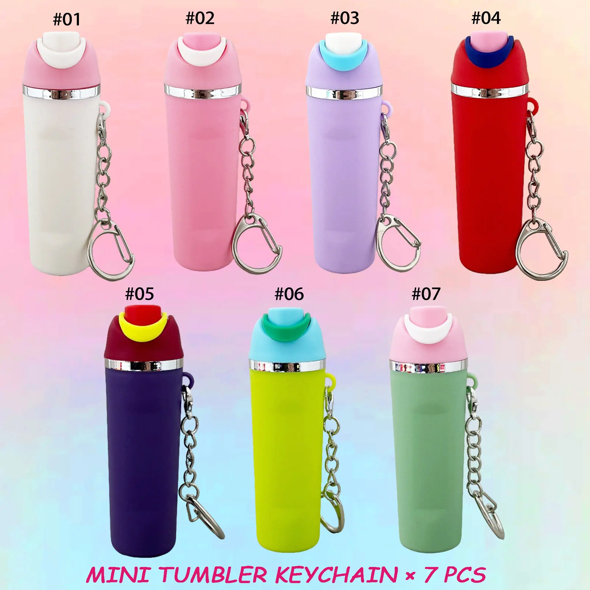 Mini Ice Cup Keychain Gift Set, 7pcs Mixed Color Mini Cups, Holds Lipstick and Small Accessories, Cute Practical Decor, DIY Supplies