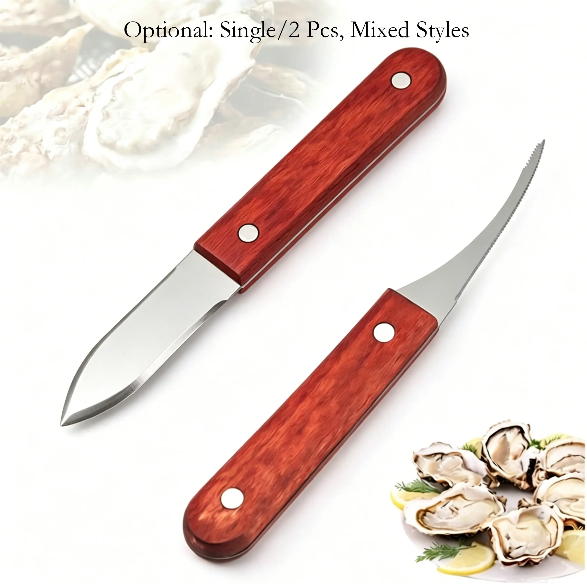 Beech Wood Oyster Knife, Multi-Use Shrimp Thread Remover, Shrimp Back Opener, Oyster BBQ Shell Scalpel, Clam Scalper Tool