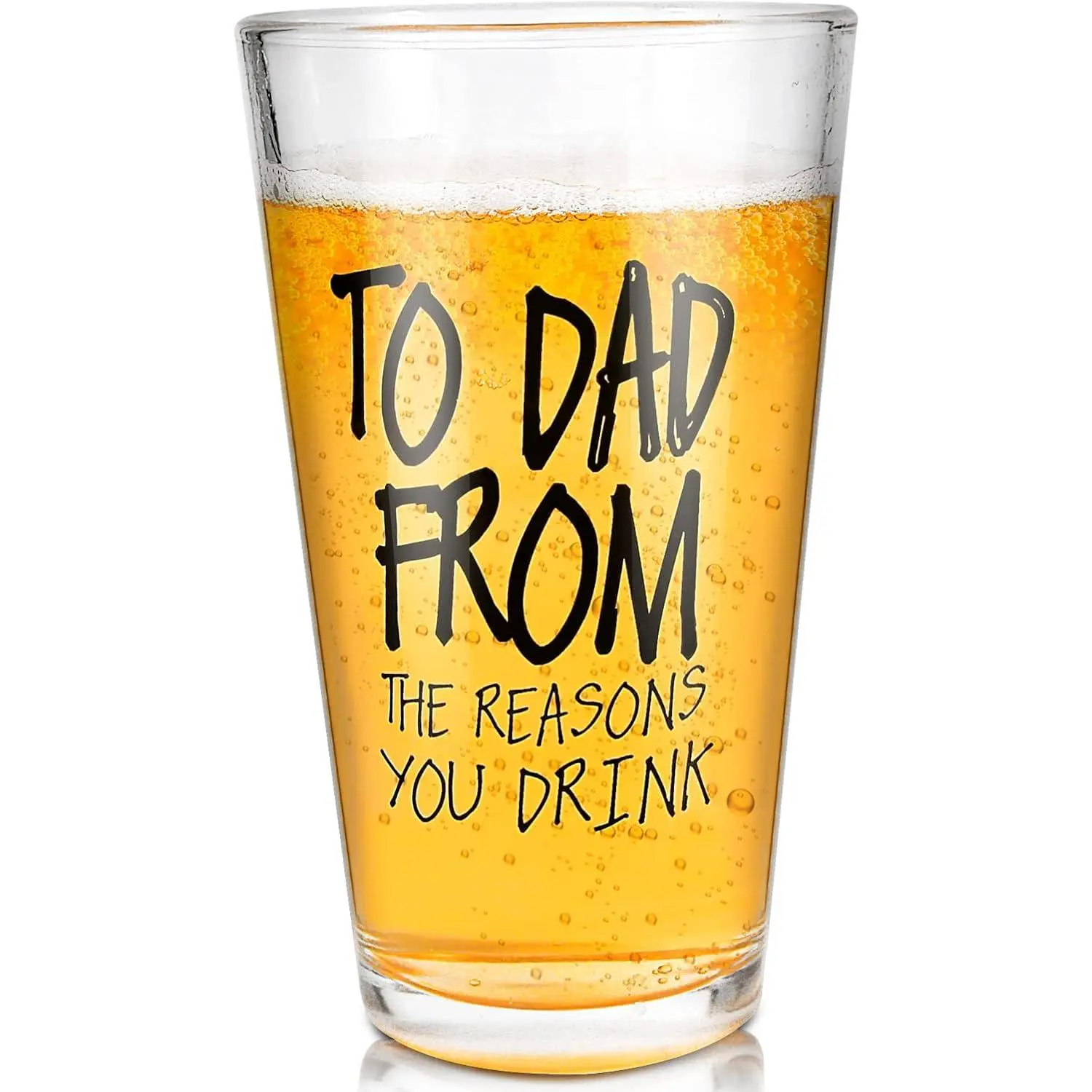 Dad Gifts from Daughter Christmas Stocking Stuffers 16 OZ Beer Glass Birthday Anniversary Retirement Fathers Day Valentines Day Gifts for Husband Dad Grandpa Funny Beer Glasses