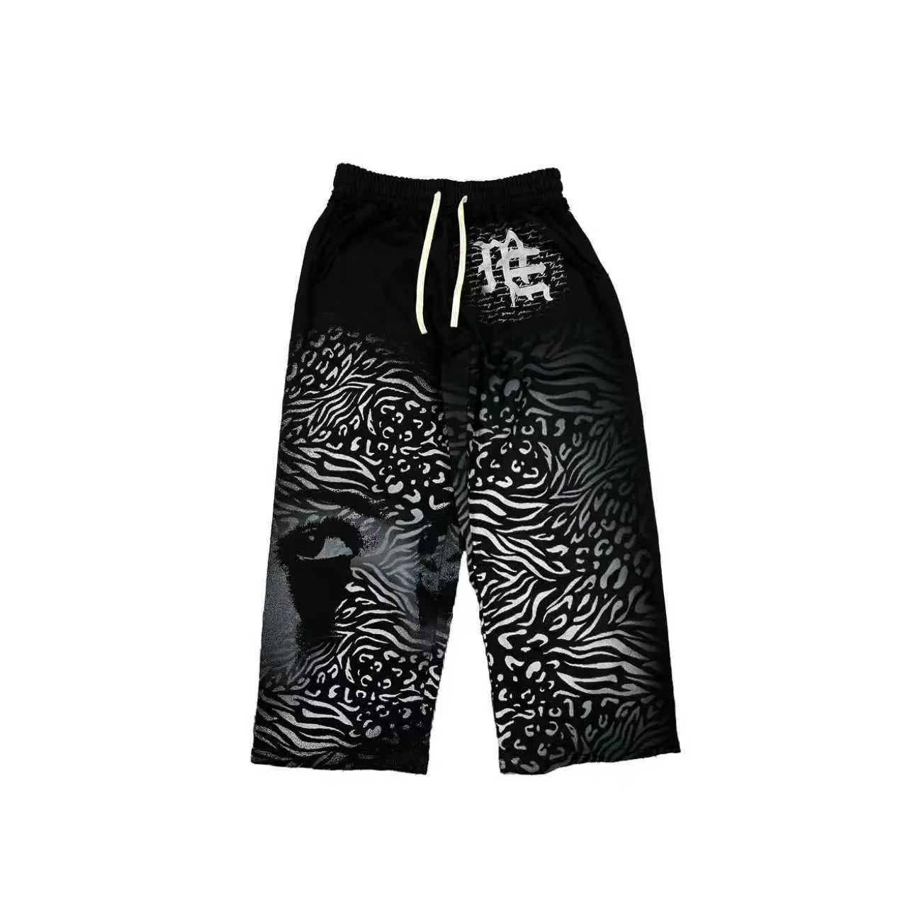 Unisex Y2K Face-Print Wide-Leg Joggers, Gothic Streetwear Mixed Emotion Tie-Dye Sweatpants, Retro Loose Hip-Hop Casual Pants for Summer & Festival, Sports & Outdoor Men's Joggers Monaco Club Flag Hoodie