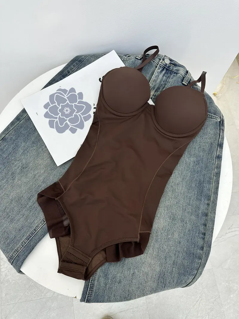 Women's Shapewear Bodysuit with Built-In Bra and Adjustable Straps, Stretchy Tummy-Control Faja Body Shaper, Available in Sizes XS–XXL for Year-Round Wear, Chic