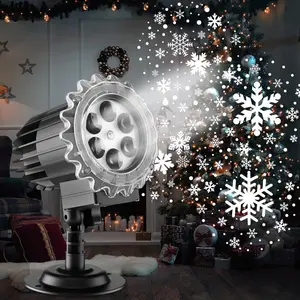Christmas Decoration Light Projector, Indoor Outdoor Holiday Night Lamp Projection, Rotating Snowfall Projection for Halloween Christmas New Year Gift Wedding Garden Landscape Decor Outdoor Landscape Lighting