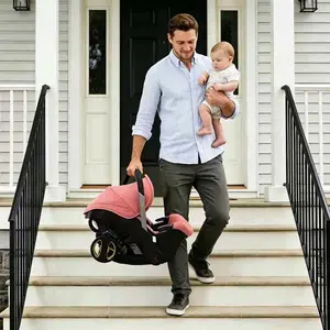 (No Base) 4-Wheeled Bassinet Stroller for 3-6 Months Toddlers - Lightweight Foldable Aluminum Travel Friendly Compact Model, All-in-1 Convertible Adjustable with Canopy, Reversible Seat, Caddy, Basket, Adjustable Cradle, Strollers for Babies and Toddlers,