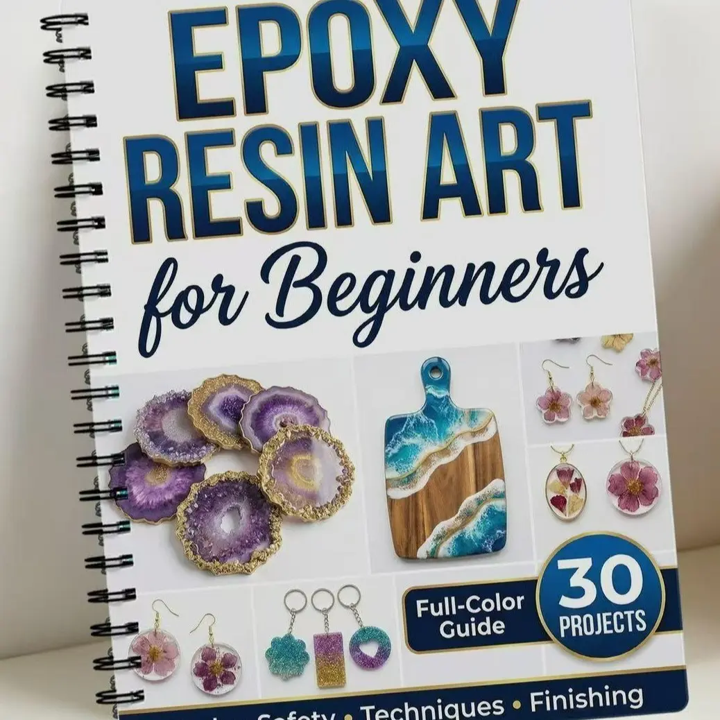 Epoxy Resin Art for Beginners, Full-Color Guide with 30 Fun Resin Projects, Creative Craft Kit for DIY Enthusiasts, Perfect Gift Idea