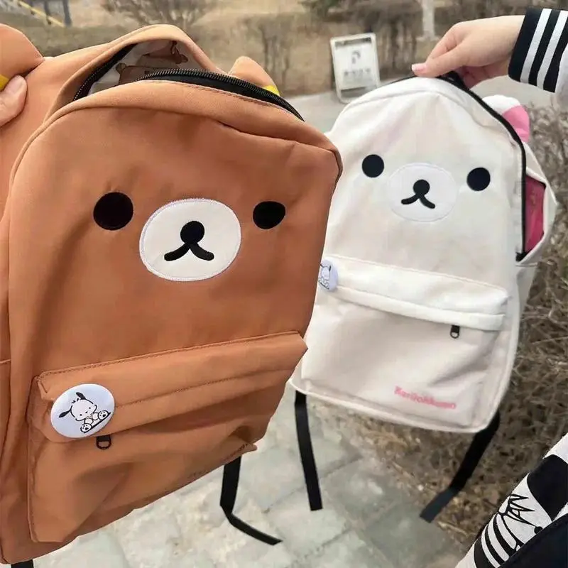 Kawaii Japanese Bear Rilakkumas Backpack Large Capacity Backpack Stylish Student School Bag Shoulder Bags Schoolbag Gift