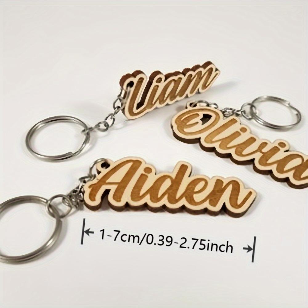 Wooden Keychain with Laser-Cut Name Customization - The Perfect Choice for Gifting or Personal Use