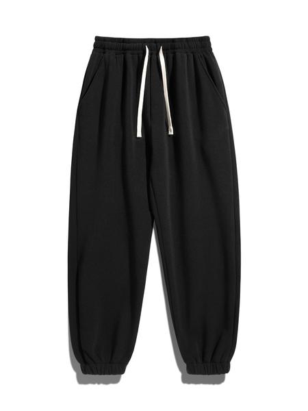 Men's Casual Fleece Drawstring Pants, Comfortable Warmth for Daily Wear, Sports & Outdoor Activities, Men's Jogger Sweatpants, Drawstring Waist Sweatpants