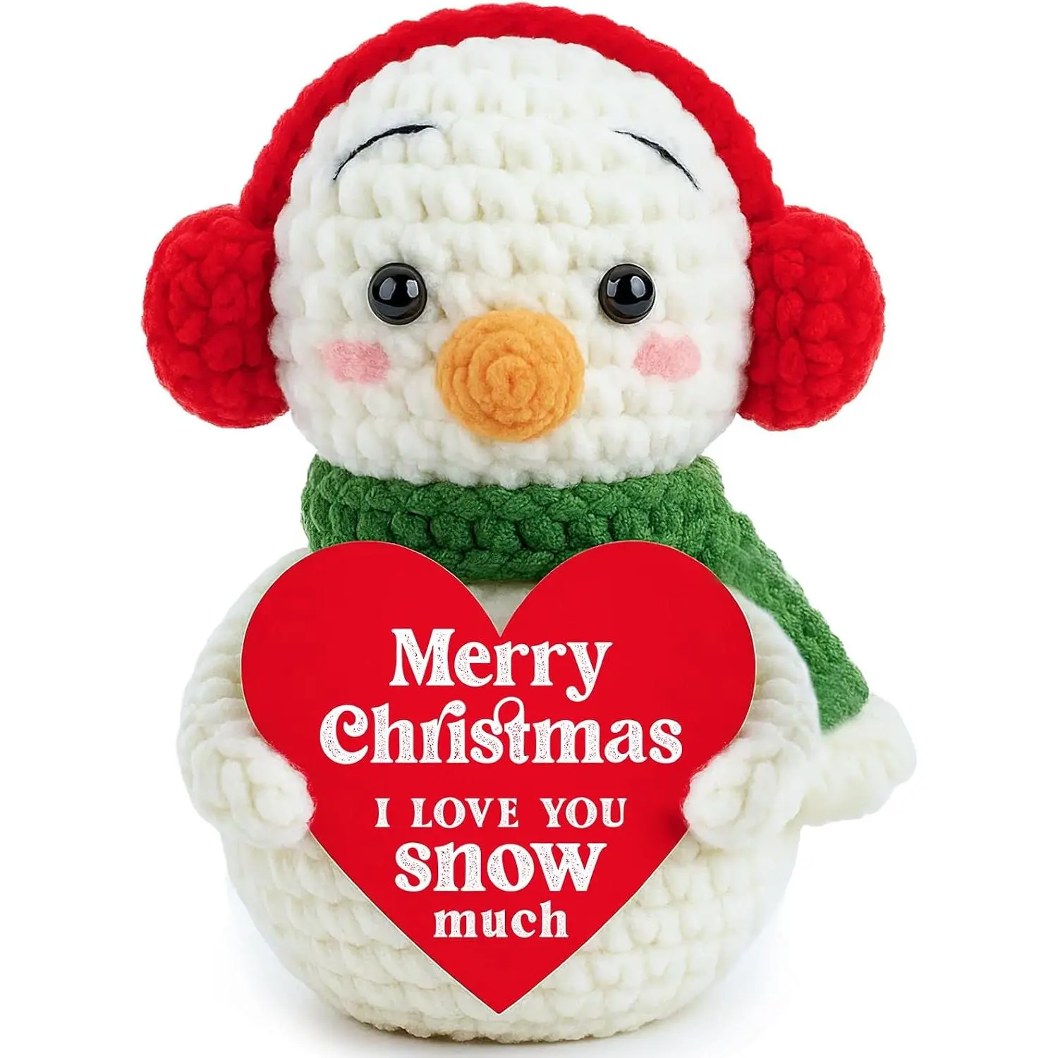 Positive Crochet Snowman Christmas Stocking Stuffers  Ideas Decoration | Christmas  Basket for Families Husband Dad Mom Men Womens Wife Birthday Appreciation Holiday  Boxes Party Tree Decor