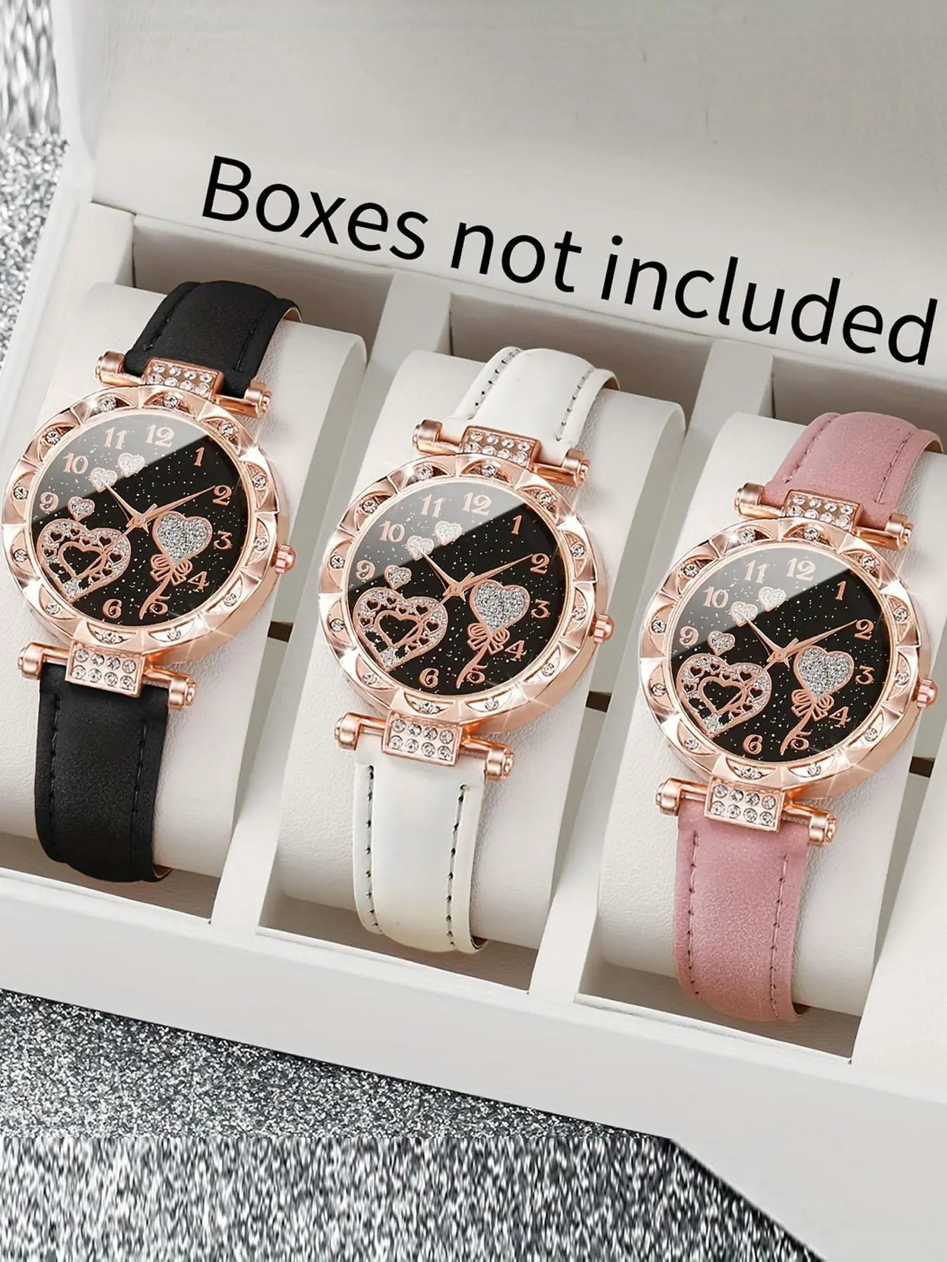 Women's Fashion Heart Dial Analogue Quartz Watch, Fashion Watch Set for Party, Daily Clothing Decor, Trendy All-match & Exquisite Watch for Birthday Gift