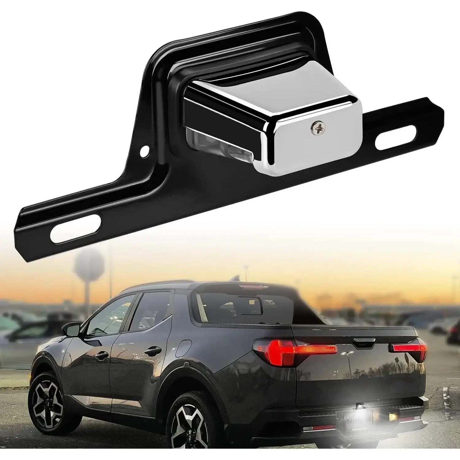 Nilight High Brightness LED License Plate Light - Chrome Housing, ATV & Campers Boats Compatible, Polycarbonate Construction, ABS Components, Includes Bracket, Easy to Install