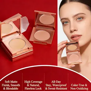 [2 Set] Soft Matte Concealer, Waterproof Full Coverage Cream for Hiding Freckles, Dark Circles, Acne Scars, Tear Troughs & Spots