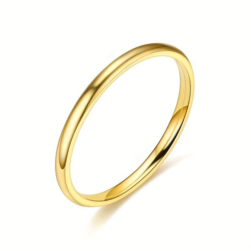 2MM Smooth Ball Bead Ring - Premium Stainless Steel Minimalist Stacking Band, High Polish Chic Finger Accessory, Waterproof & Durable for Daily Wear