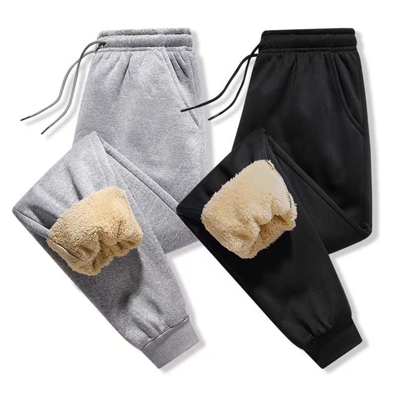 Men's winter fleece-lined thick sports pants with printed fleece, fashionable trendy streetwear, warm and comfortable, suitable for winter wear, everyday casual, a winter essential.