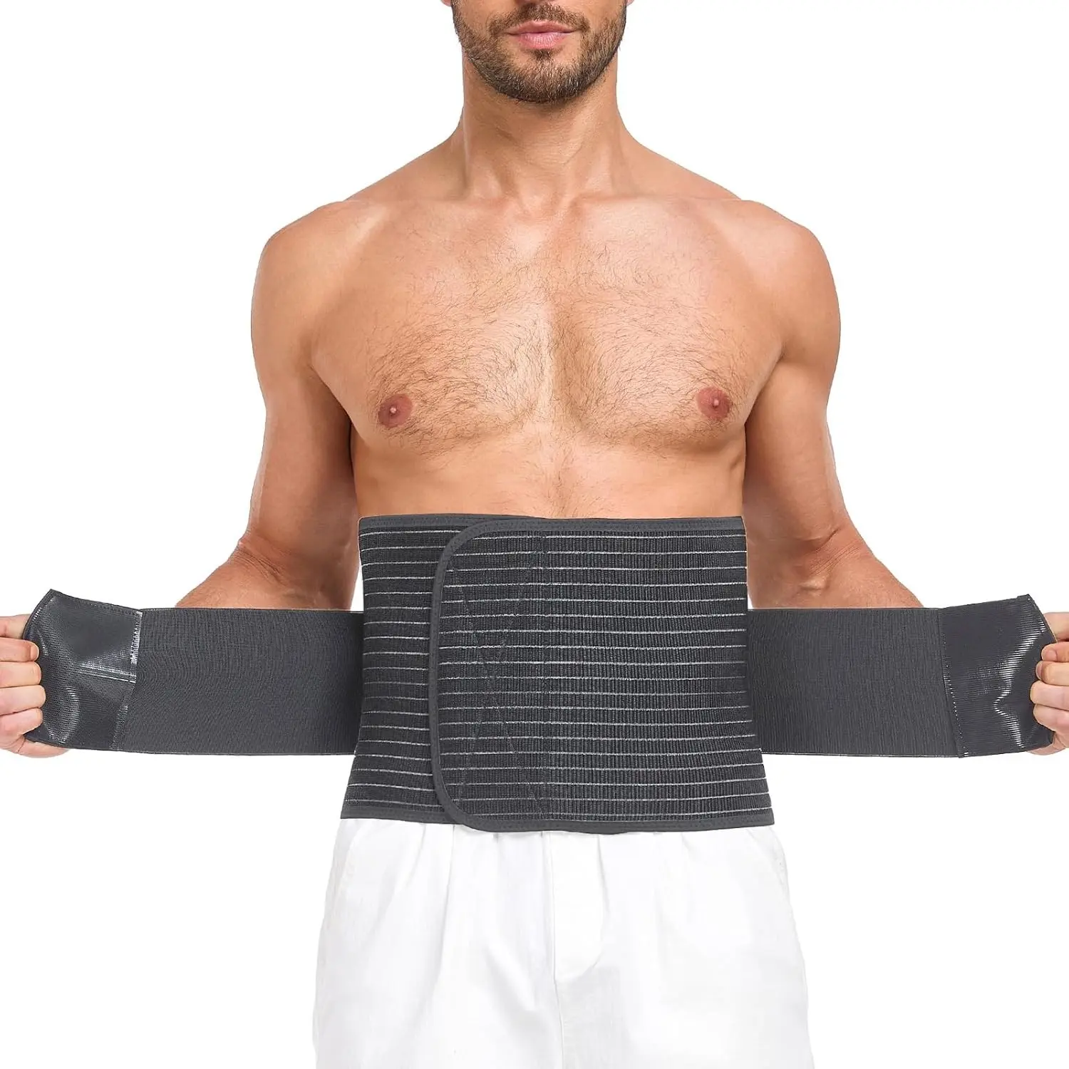 Adjustable Abdominal Binder for Men and Women, Breathable Compression Wrap for Post Surgery, Postpartum & Hernia Recovery, Back Support Belt