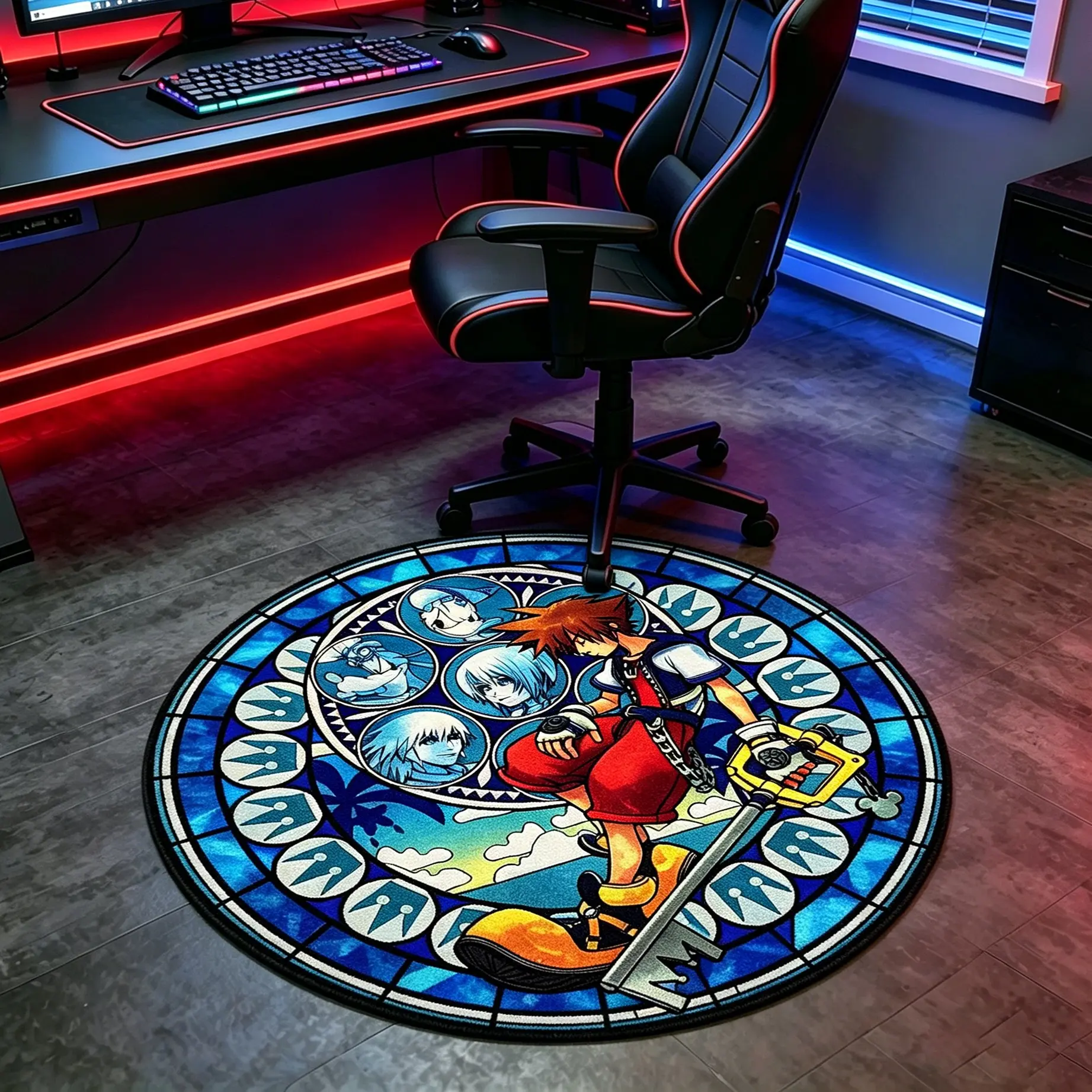 Creative Cartoon Character Round Rug, Stylish Home Decor Mat, Suitable for Game Room, Bedroom, Living Room, Kitchen, Ideal for Young People