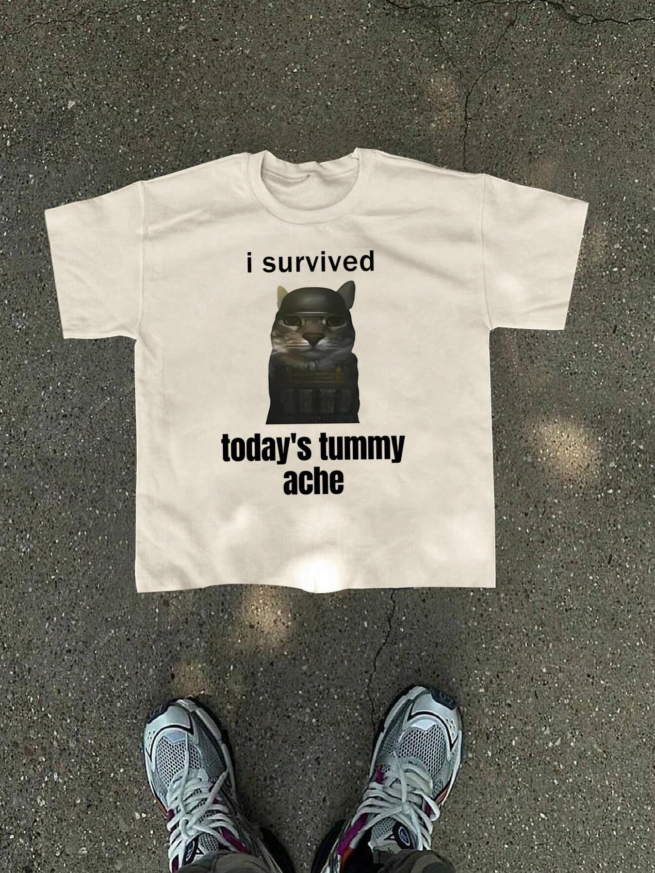 Men's Cat Graphic Print Round Neck Tee, Regular Fit Street Fashion Casual Short Sleeve T-shirt for Daily Wear, Men's Clothes for Summer