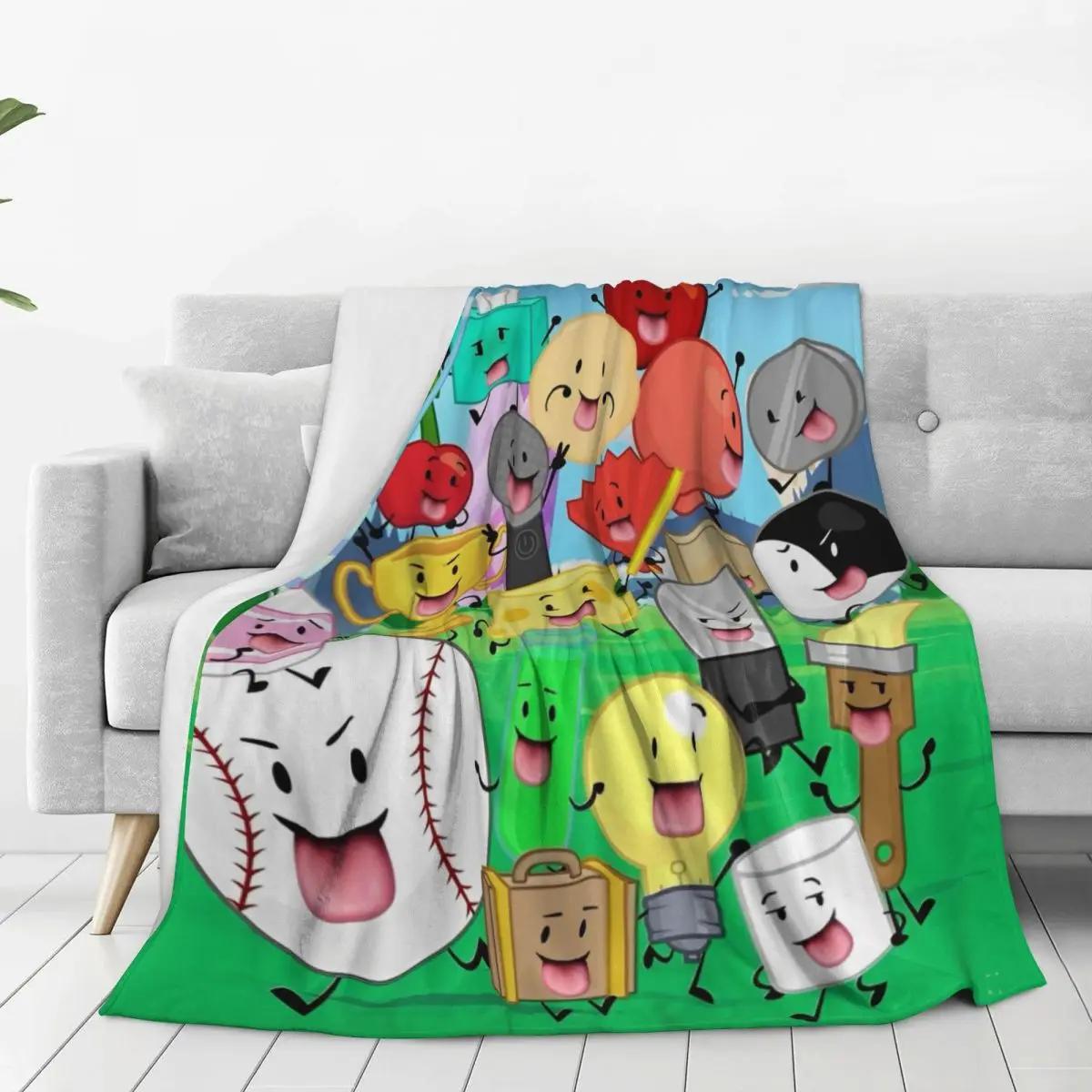 BFDI Inanimate Insanity Blanket Warm Soft Comfortable Plush Throw Blanket For Home Decor Picnic Flannel Bedspread Bed Cover