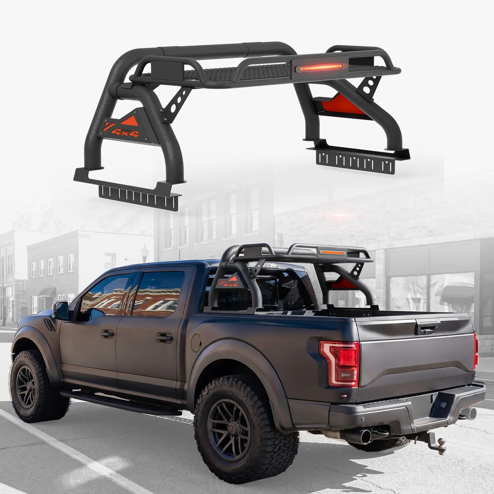 Adjustable 56"-60" Truck Bed Rack Roll Bar w/Basket for Tacoma/Colorado/Frontier