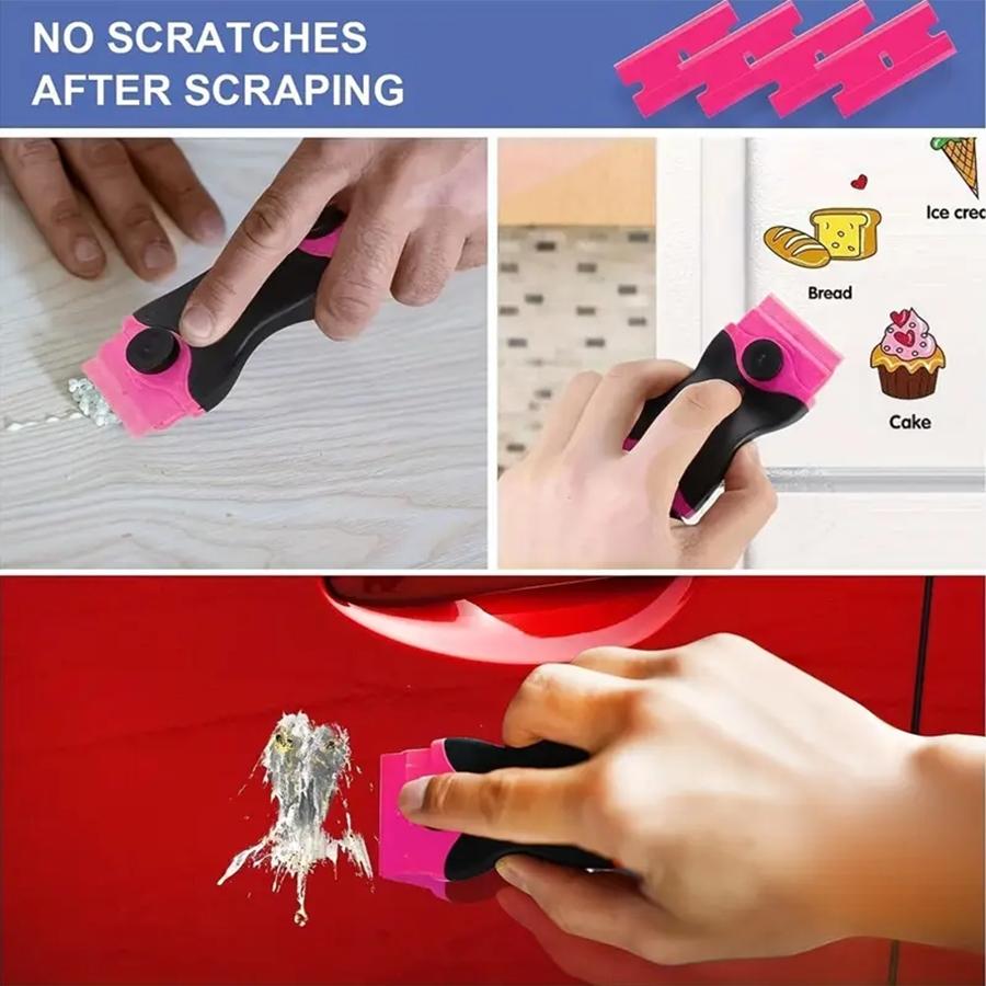 20 Blades Multi-Surface Scraper Tool Kit, Double-Edged Paint Sticker Remover, No-Scratch Plastic Scraper for Cleaning Windows and Stoves