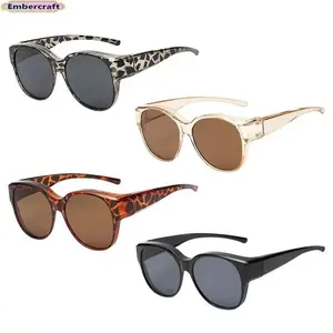 Viral Y2K Fit-Over Sunglasses 2-Pack Unisex Round Frame UV400 Anti-Glare Shades Over Prescription Glasses for Driving, Travel, Beach, Daily Outdoor Use Aesthetic All-Day Comfort Clear Vision Lens Essential