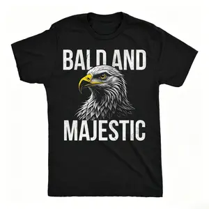 Unisex Short Sleeve T-Shirt, Bald And Majestic Sarcastic Eagle Graphic Print Sizesummer vibes