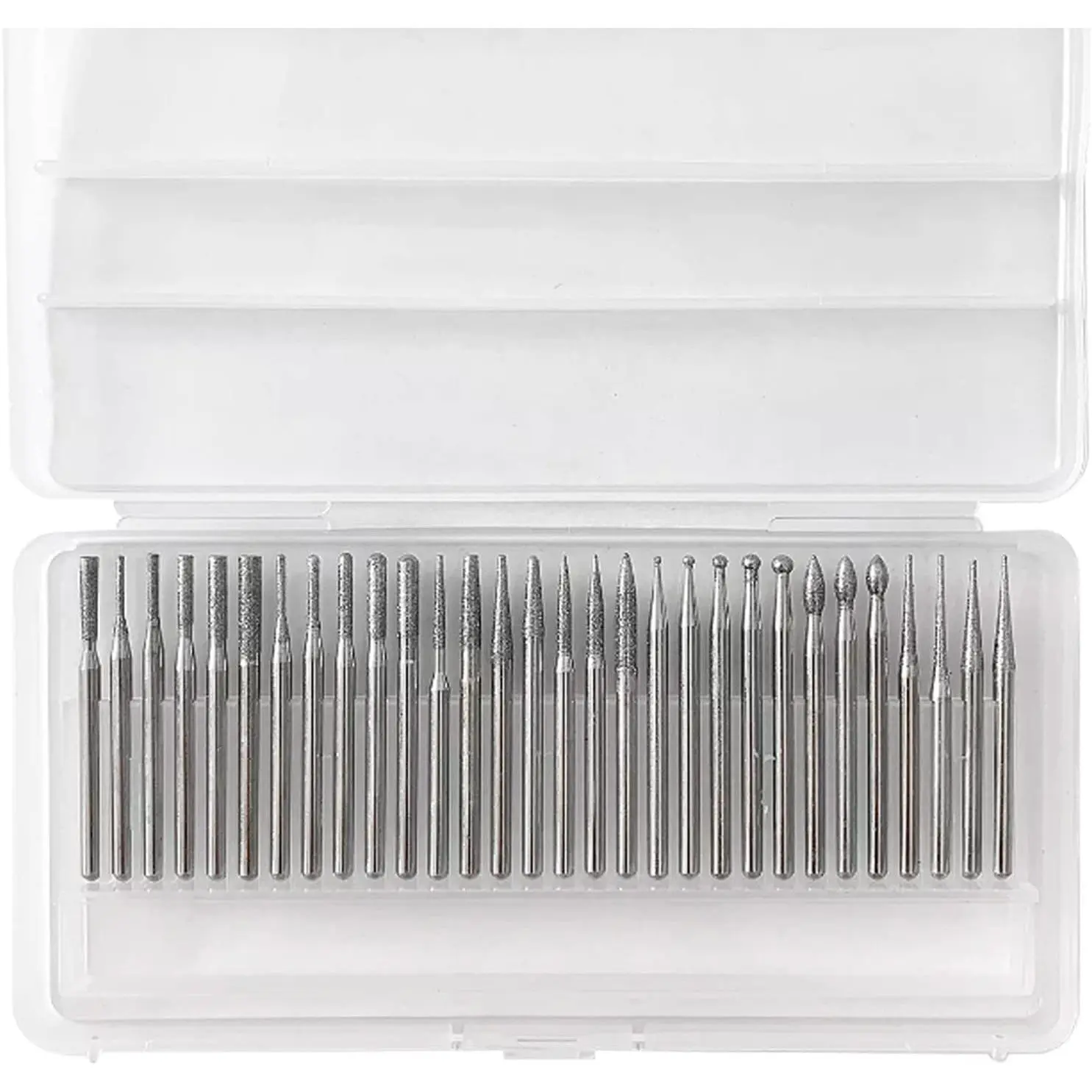 Luo ke 30 count  Burr Set - 1/8'' Shank  Burs Stone Carving Bits for  Rotary Tools