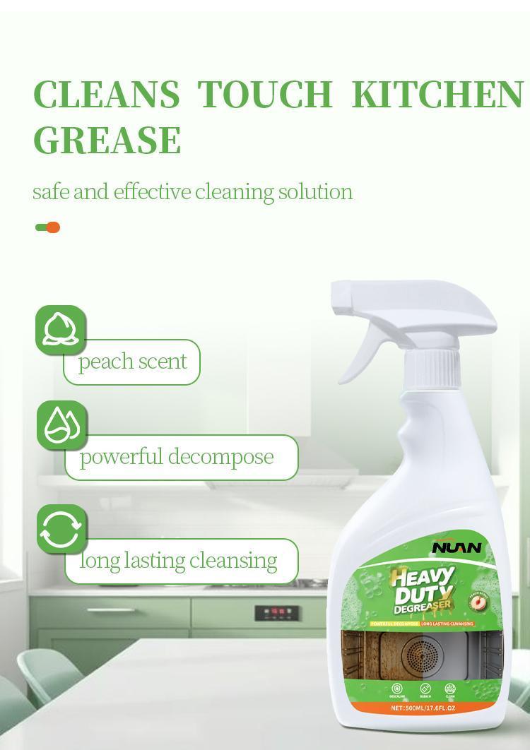 NUAN Deep Cleaning Grease Remover Spray, Heavy Duty Grease Remover for Stove, Range Hood and Countertops, Deep Cleans Tough Kitchen Messes Easily