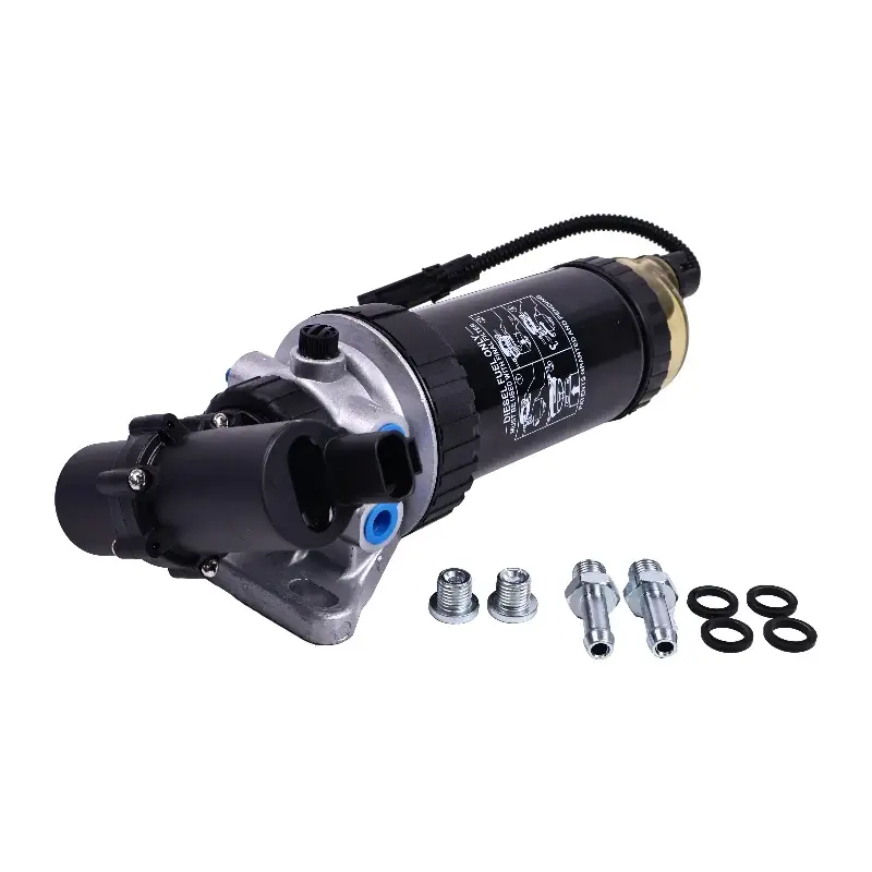 FridayParts 24V Fuel Filter Assembly RE559946 for John Deere 4045 6068 Engine 210 130G 160GLC 180GLC 210G 444K 605K 655K 550K 650K 700K