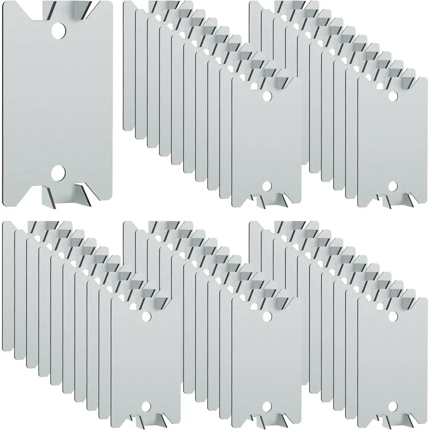 Nail Plates for Wood Studs 1.5 x 2.5 Inch Nail Stud Guards with Sharp Pointed Prongs Electrical Wire Stud Plate Protector Nail Stopper for Plumbing and Wiring Protection - 50Pack