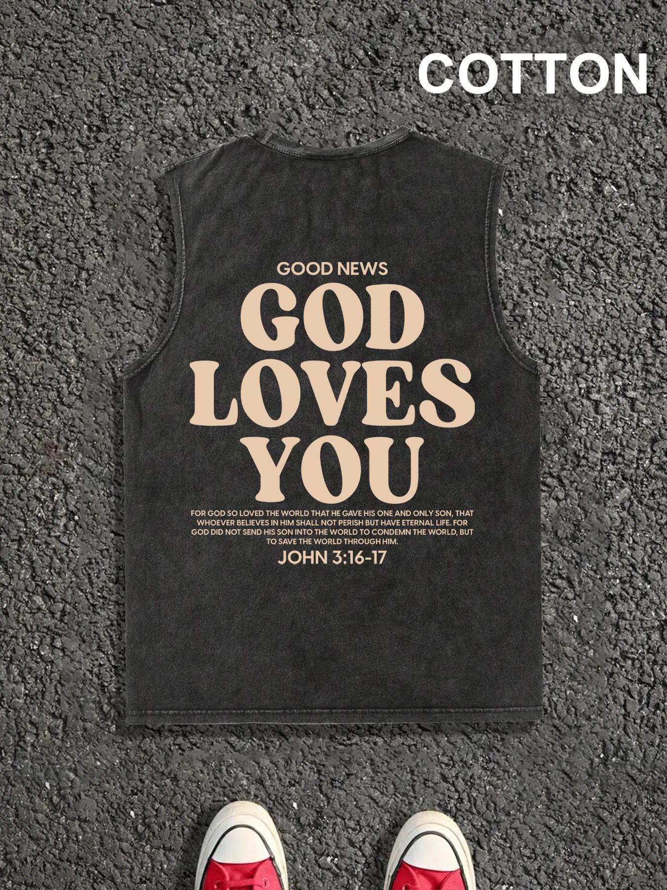 Men's Letter Print Knit Tank Tee, Regular Fit Casual Sleeveless Top for Summer, Men's Top for Daily Wear