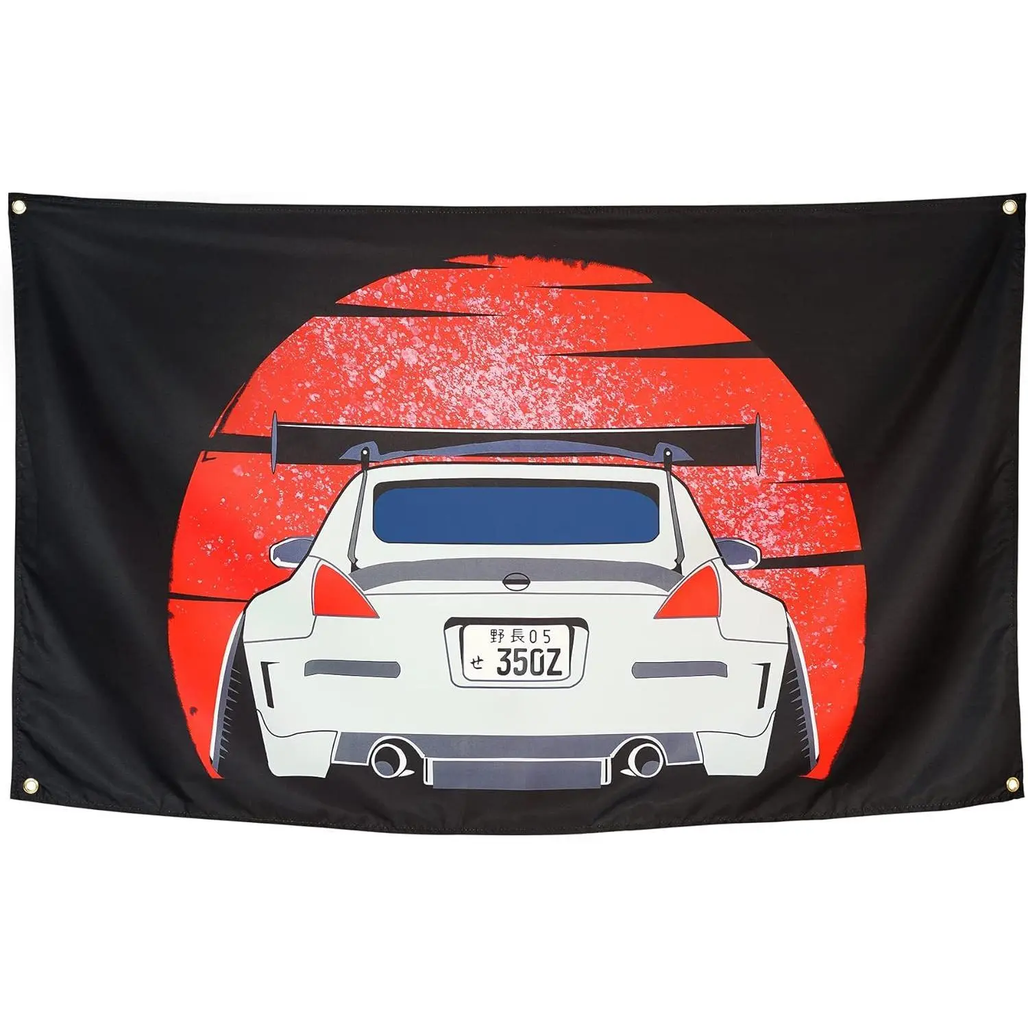 Car Flag 3x5 ft for Vintage JDM GTR Fans Wall Tapestry Huge Garage Heavy Duty 200D Polyester Wall Tapestry Poster Décor