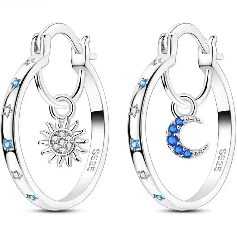 Women’s Silver Twisted Hoop Earrings, Cubic Zirconia Inlaid Medium Size Hoop Earrings, Hypoallergenic Lightweight Fashion Jewelry for Daily Wear, Elegant Minimalist Earrings for Gift & Party Styling