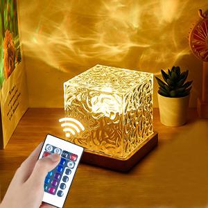 Ocean Lamp - 16 Vibrant Colors Adjustable Brightness Remote Control USB Powered LED Cube Light for Relaxation & Meditation