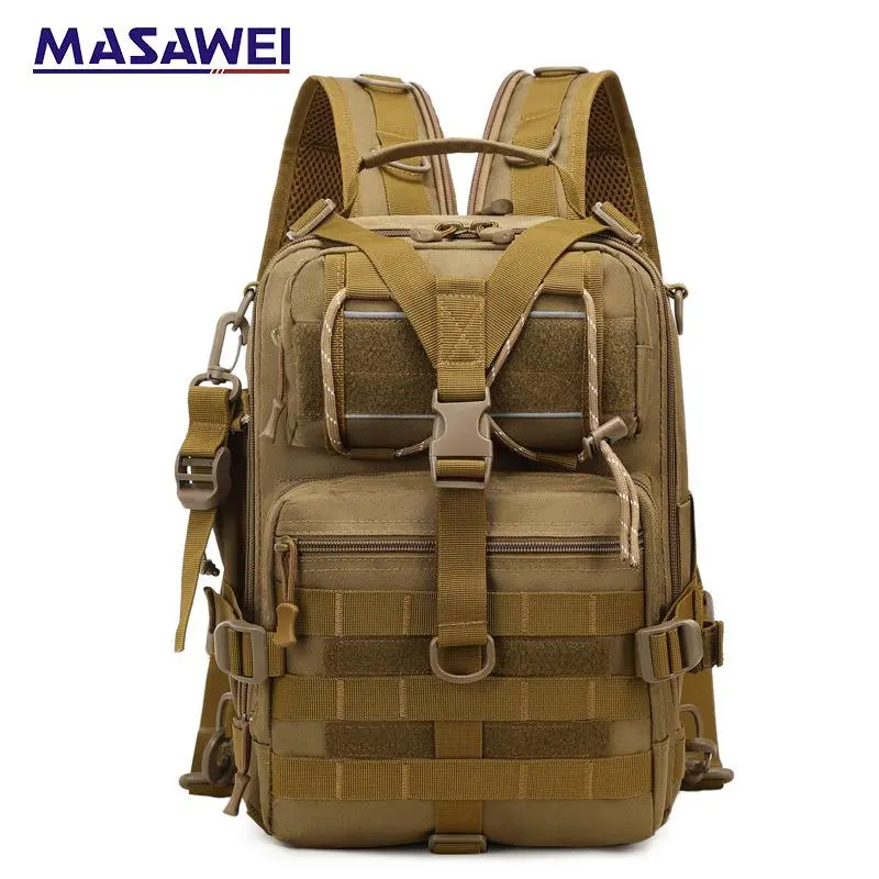 Large capacity tactical backpack multifunctional men's waterproof crossbody bag outdoor travel backpack, Zipper