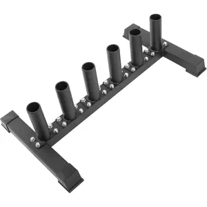 Freestanding Barbell Holder Vertical 6 Bar Storage Rack for 2" Olympic Bars Durable Barbell Stand Space-Saving Floor Stand for Weight Bar and Specialty Bars