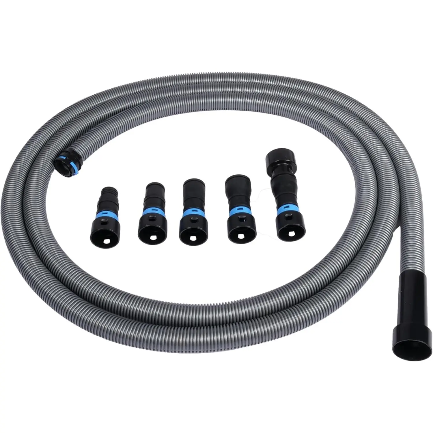 94709 Quick Click 16 Ft. Hose for Home and Shop Vacuums with Expanded Multi-Brand Power Tool Adapter Set for Dust Collection