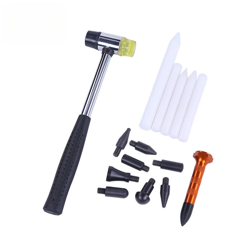 Car Dent Repair & Sheet Metal Tool Set with Nylon Pen, Leveling Rubber Hammer & Complete Auto Repair Combination