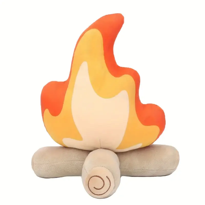 30cm/11.8inch Printed Bonfire Plush Toy Campfire Soft Fire Pile Fun Simulation Campfire Matches Plush Outdoor Camping Room Decoration Surprise Gift for Family and Friends Christmas Gift Easter Gifts, Surprise Present, Holiday Decoration, Pl