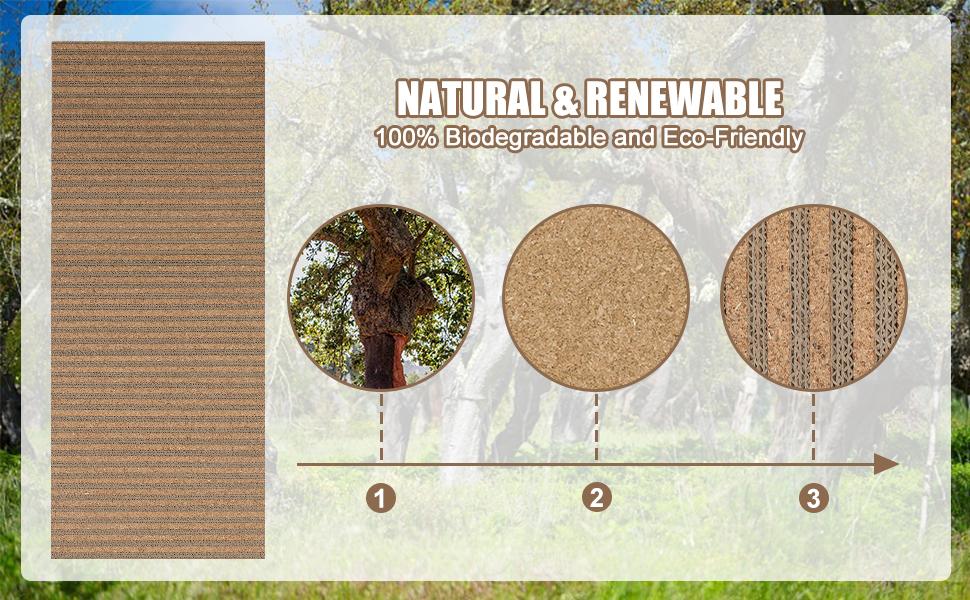 Natural Cork-Cat Scratch mat-Cat Scratch Pad Rug-cat Couch Protector-Scratch Furniture Protector for Post/Sofa/Floor-Wall Scratchers for Indoor-Carpets Scratching-Stretching- Kitty Gifts-Brown