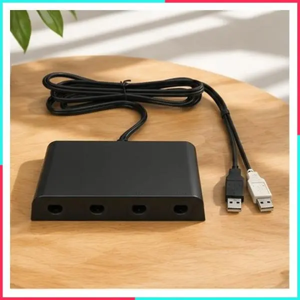 Gamecube Controller Adapter for Wii U, PC Windows and Switch/Switch 2, 4 Ports