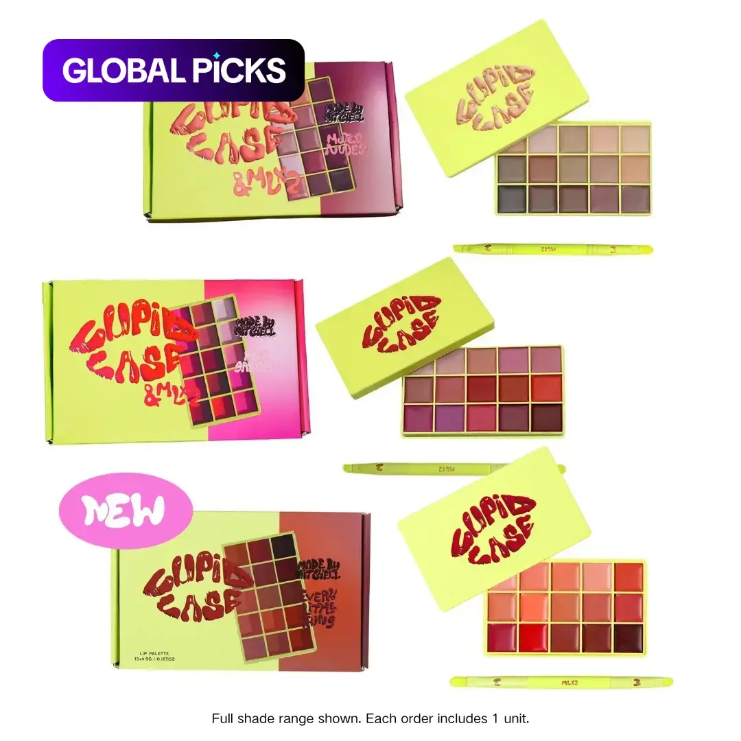CUPID CASE LIP PALETTE & LIP BRUSH SET - MADE BY MITCHELL