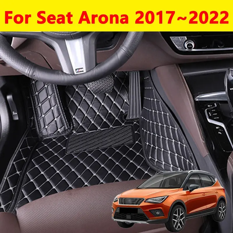 LHD PU leather car floor mats for Seat Arona 2017~2022，durable and easy to clean Removable specialized leather floor mats Provide anti-stain protection for car interiors suitable for use all year round They are not available for sale in the UK
