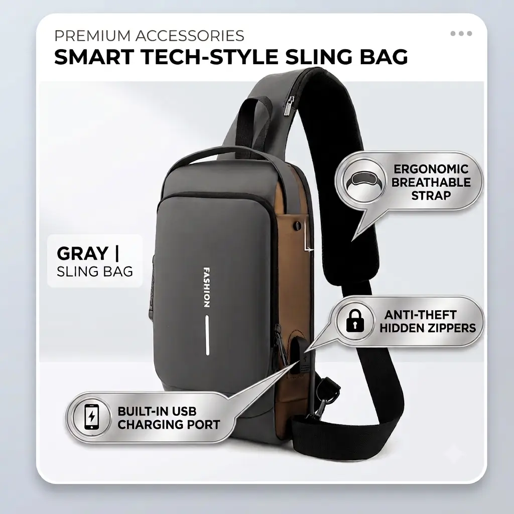 2026 Men's Anti-Theft Crossbody Bag Carbon Fiber Sling Bag with Password Lock Large Capacity Multi-Pocket Detachable Strap Durable for Travel Daily Valentine's Day gift