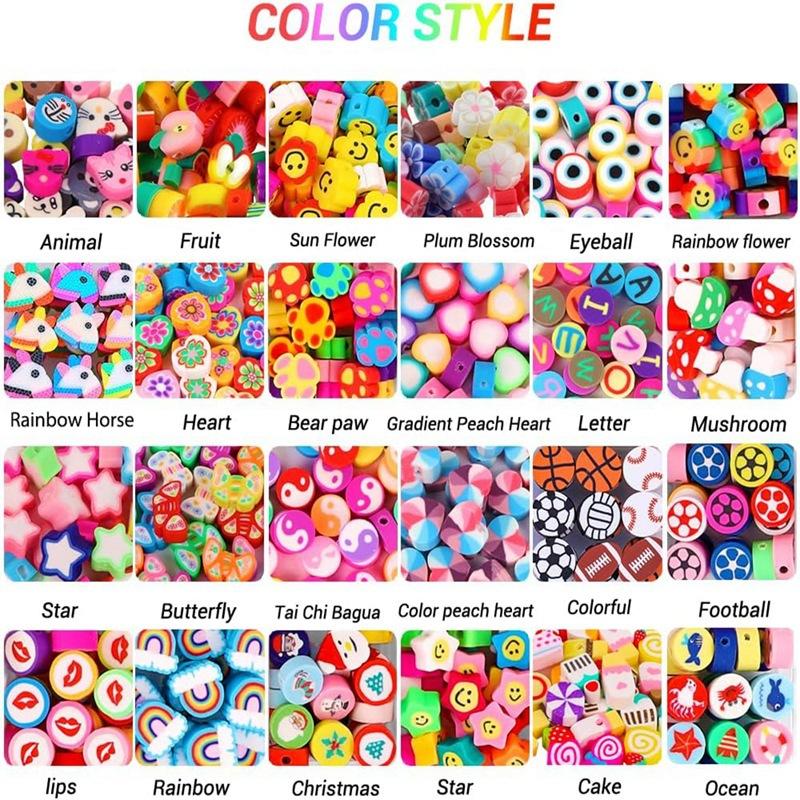 Interchangeable ceramic beads JX480 fruit polymer clay beads kit DIY loose beads