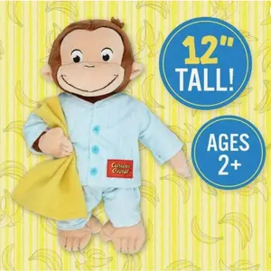 Cute Baby Curious George Monkey Plush Toys 34CM Kids Stuffed Animals Toys For Children Gifts