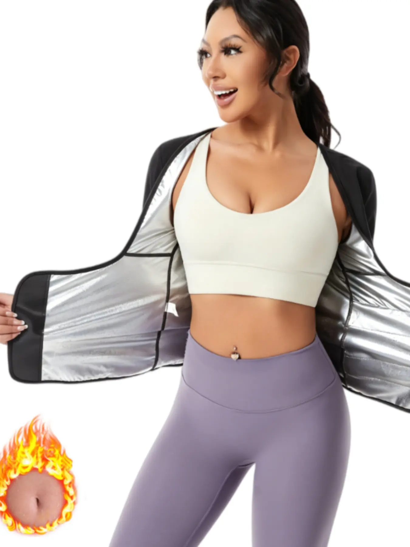 Women's Gym Workout Sweatshirt, Fitness Exercise Wear, Long Sleeve Waist Cinch Design, Sporty Plain Style, Essential for Fitness Enthusiasts